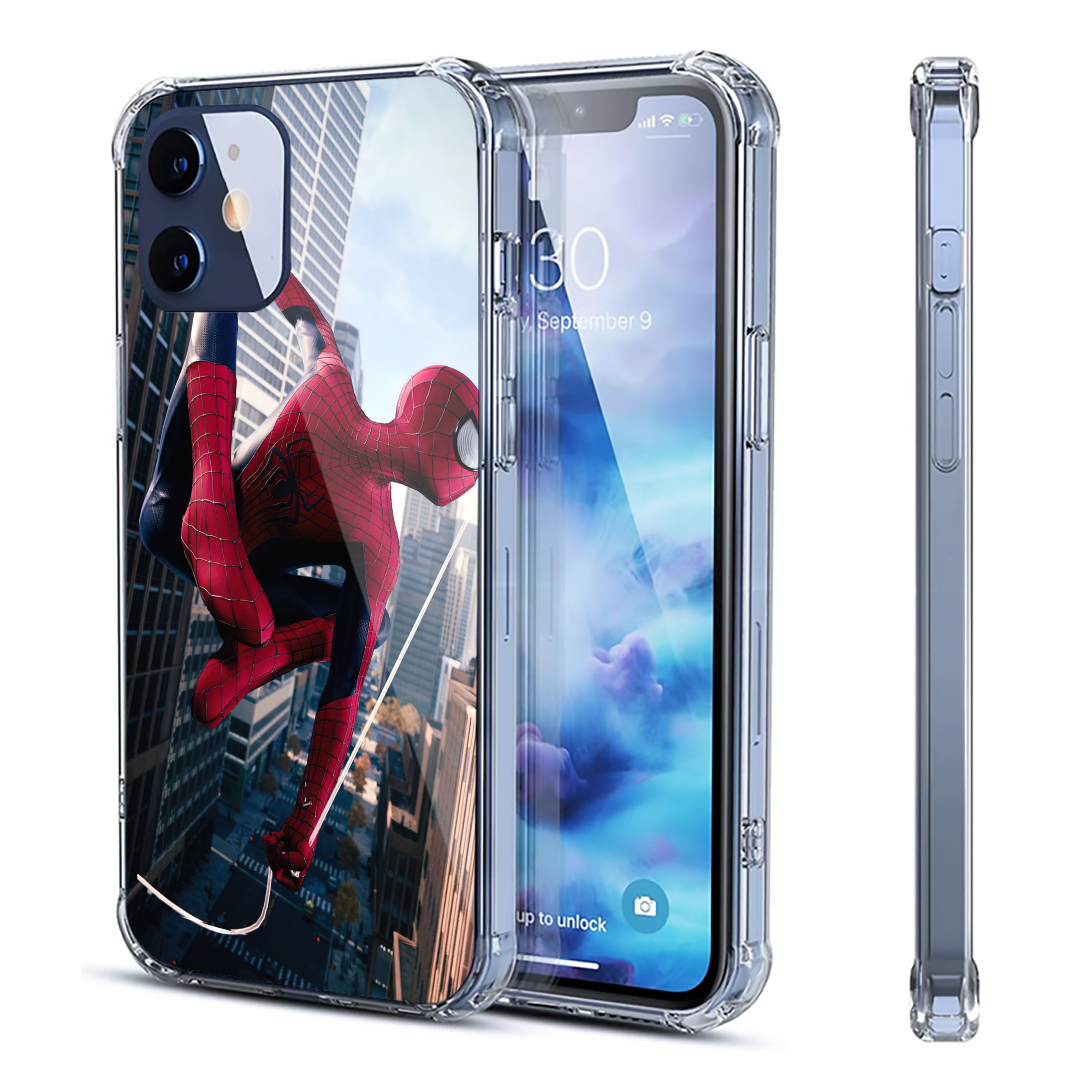 （画像用） Spider Man スパイダーマン 【iPhone 12シリーズ対応】透明スマホケース（クリアソフトケース）